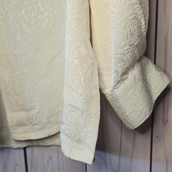 Evan Picone Vintage Ivory Button Down Shirt With Shoulder Pads Size 10 - Picture 4 of 7